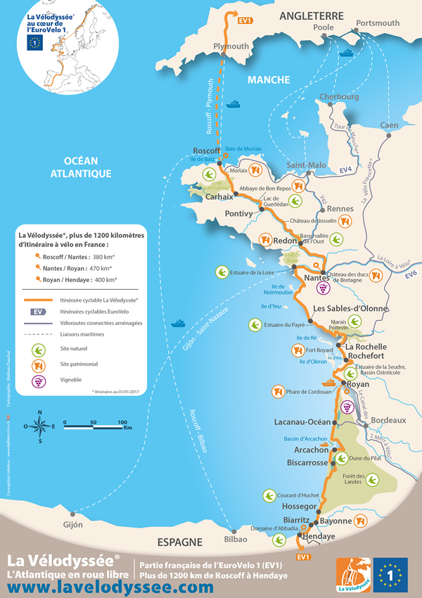 carte de france coté atlantique